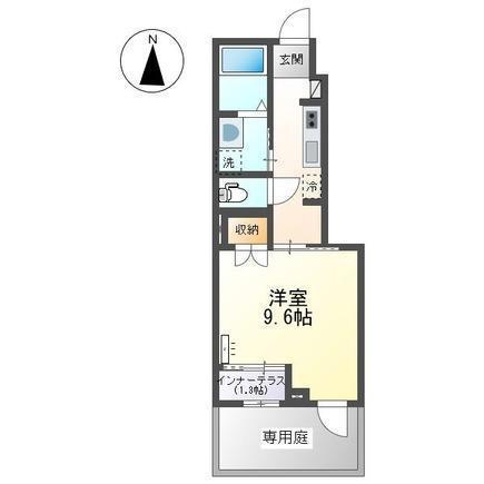シルフィー賀来西(1K/1階)の間取り写真