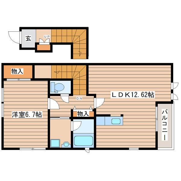 ALLOGGIO(1LDK/2階)の間取り写真