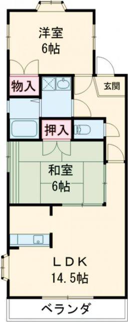 パームタウン今池(2LDK/2階)の間取り写真