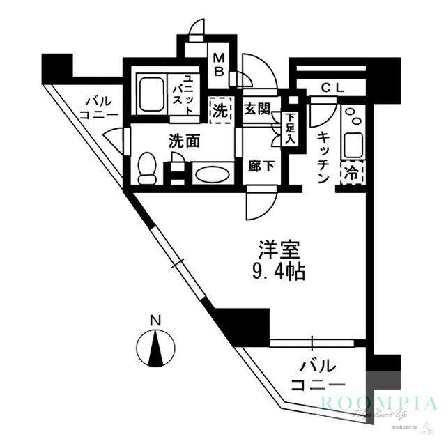 レジディア中落合A棟(ワンルーム/3階)の間取り写真