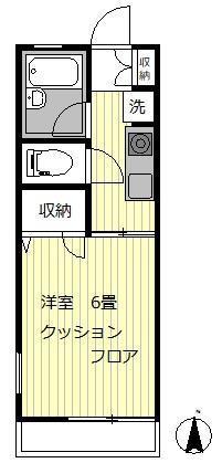 メゾンドタニ(1K/1階)の間取り写真