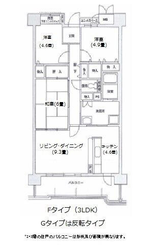 コーシャハイツ高見37(3LDK/4階)の間取り写真