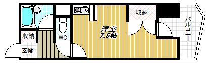 セレーナ喜志三番館II(ワンルーム/4階)の間取り写真