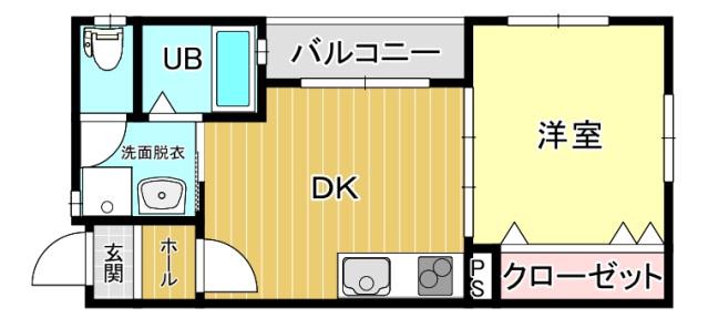 にゃんこハイツ(1DK/2階)の間取り写真
