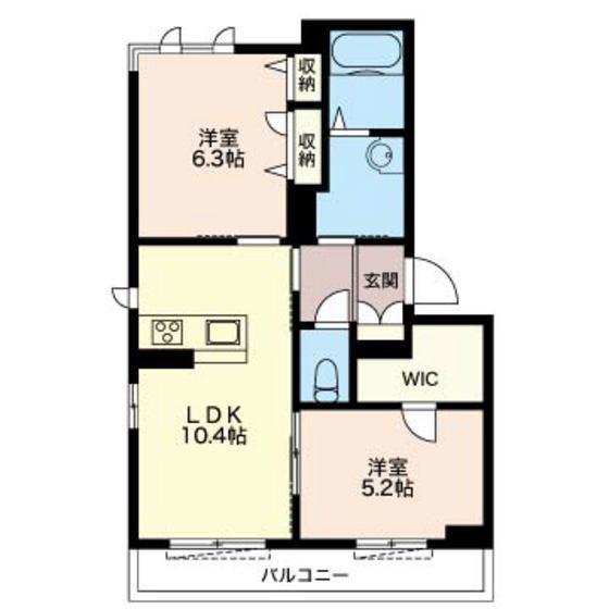 アルフラットA(2LDK/2階)の間取り写真