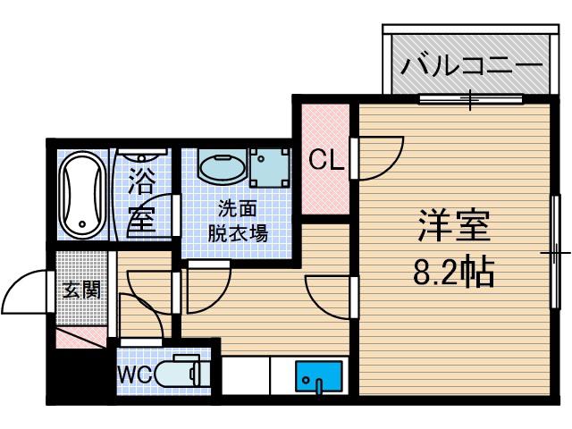 レジデンシア竹橋(1K/1階)の間取り写真