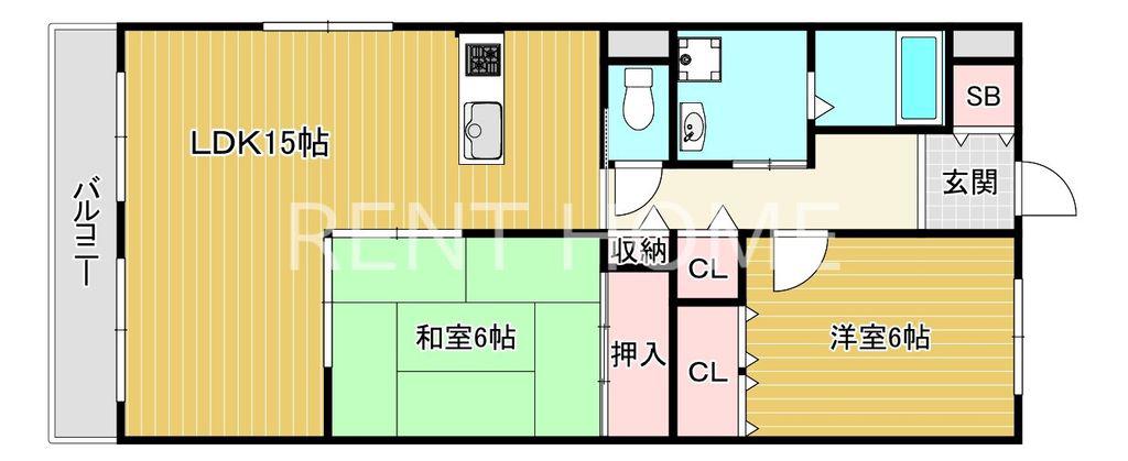 フローラ青山(3LDK/1階)の間取り写真