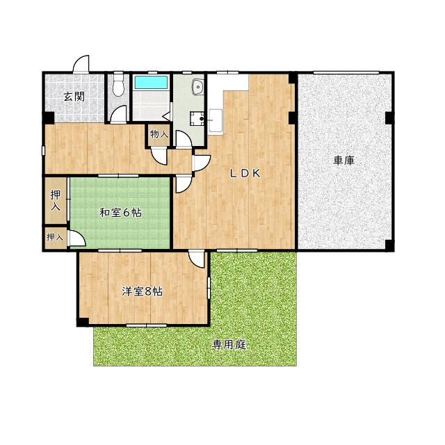 森井マンション(2LDK/1階)の間取り写真