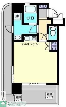 アルファコンフォート福岡西新(1K/8階)の間取り写真