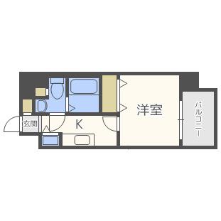 スカイコート福岡県庁前(1K/10階)の間取り写真