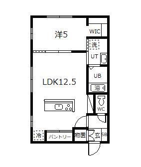 NORFINO AKEBONOI(1LDK/2階)の間取り写真