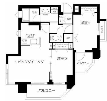 日神パレステージ八広(2LDK/8階)の間取り写真