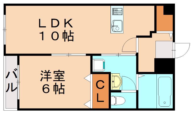 清ビル(1LDK/7階)の間取り写真