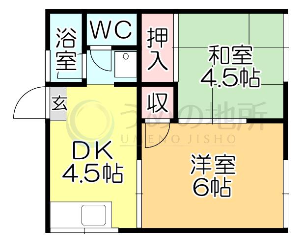 くらもりアパート(2DK/2階)の間取り写真
