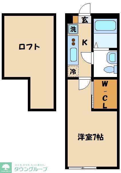 アザーレ・バモス柿生(1K/2階)の間取り写真