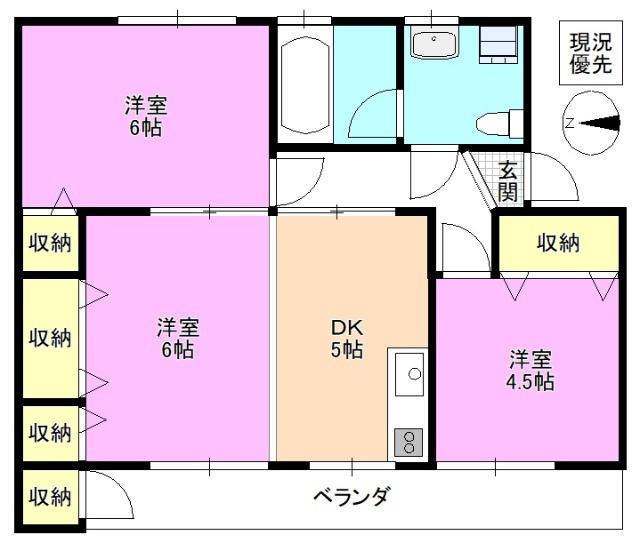 岡田マンション(3DK/2階)の間取り写真