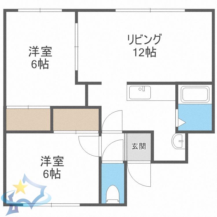 GEORGIA(2LDK/2階)の間取り写真