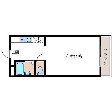 ヴィラRY(1K/2階)の間取り写真
