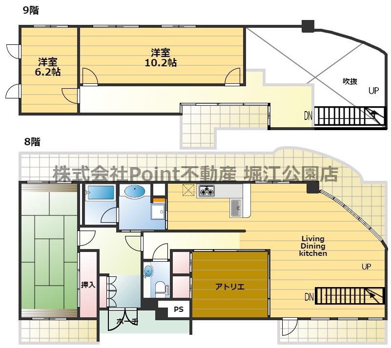 パライッソKOBE (3SLDK/8階)の間取り写真