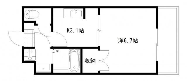M.CITY井口(1K/1階)の間取り写真