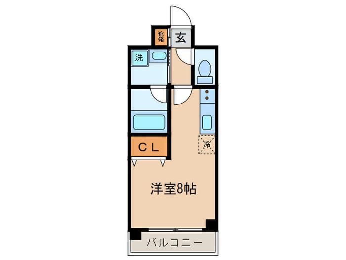 ジェンティーレ(ワンルーム/2階)の間取り写真