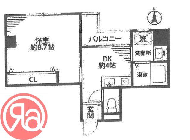 エクセレント大国町(1K/2階)の間取り写真