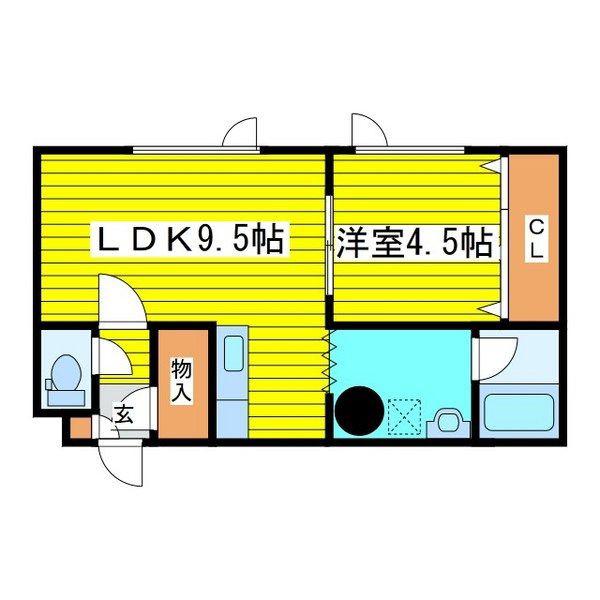 二階堂ビル(1LDK/3階)の間取り写真