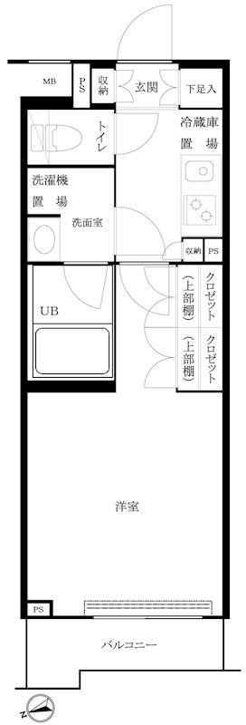 ルーブル大森西(1K/3階)の間取り写真