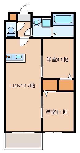 リテラ美和台(2LDK/3階)の間取り写真