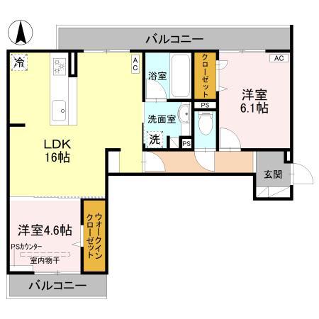 ドエルエミネンス達(2LDK/2階)の間取り写真