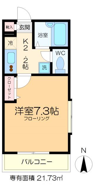 セレお花茶屋(1K/1階)の間取り写真