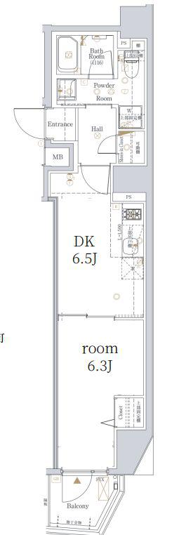 LOG初台/ログ初台(1DK/9階)の間取り写真