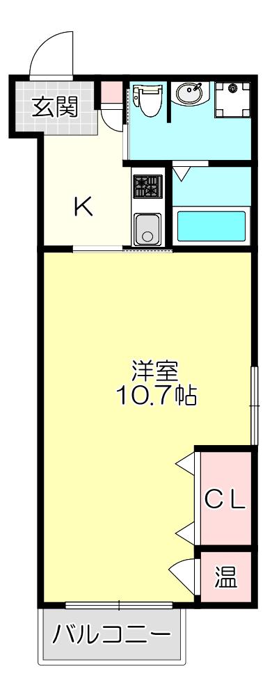 アクロス今里アパートメント(1K/2階)の間取り写真