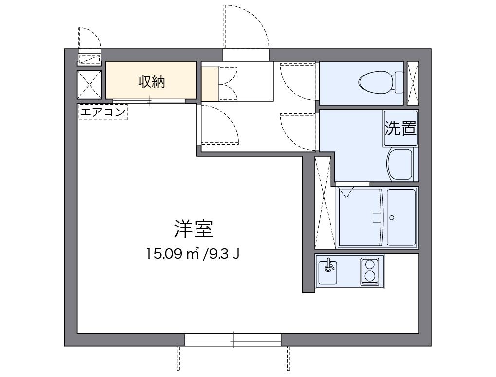 クレイノMASAO(ワンルーム/1階)の間取り写真
