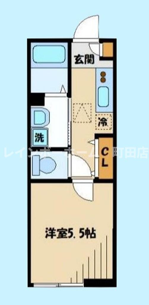フルセイル古淵(1K/1階)の間取り写真