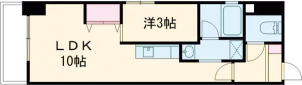 エオナス浜田(1LDK/4階)の間取り写真
