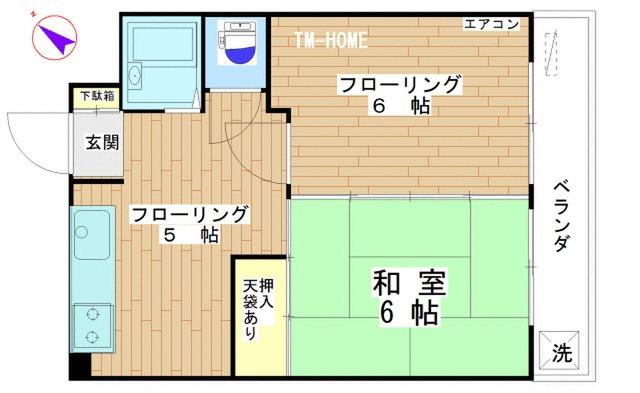 アルファハイツ(2K/3階)の間取り写真