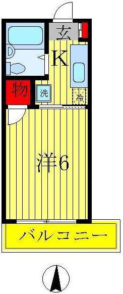 多田ハイツ(1K/1階)の間取り写真