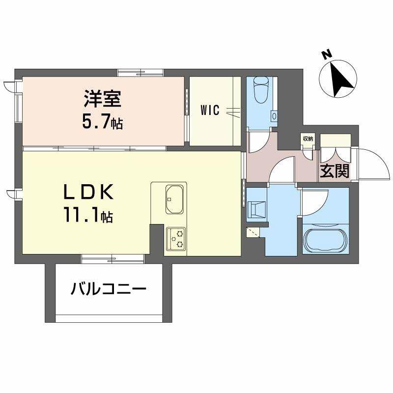 RIO COLLINA 東山(1LDK/3階)の間取り写真