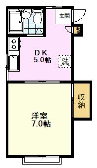 コーポDS(1K/2階)の間取り写真