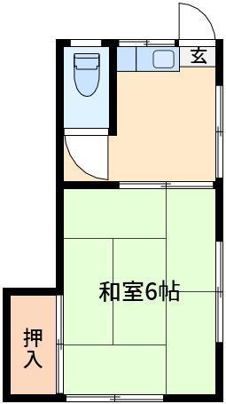 森荘(1K/2階)の間取り写真