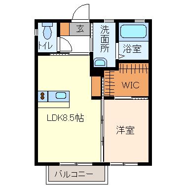 ブライトスクウェアーS棟(1LDK/2階)の間取り写真