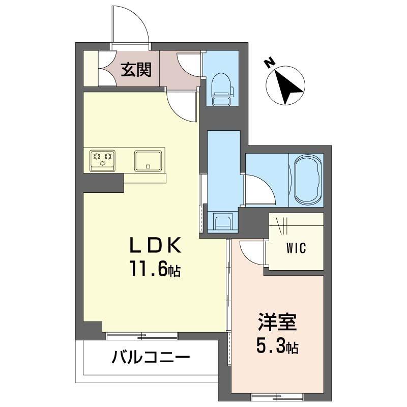 ソノルム(1LDK/2階)の間取り写真