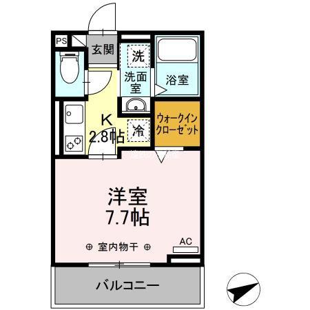 モンレーヴ住吉(1K/2階)の間取り写真