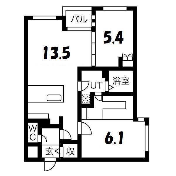 RESTS ON 行啓通(2LDK/4階)の間取り写真