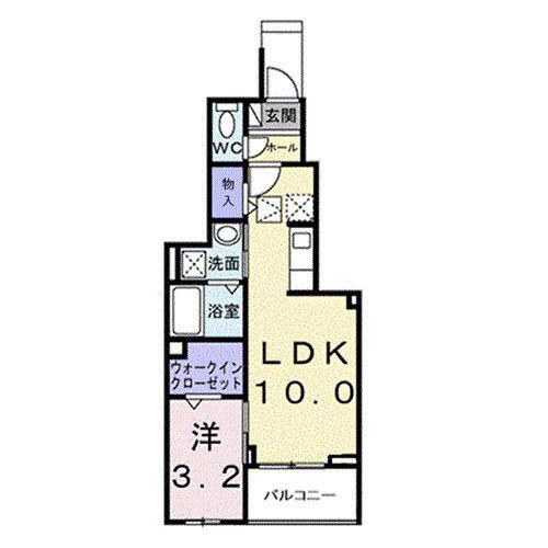 ヒカルサ大宮南中丸ノ―スII(1LDK/1階)の間取り写真