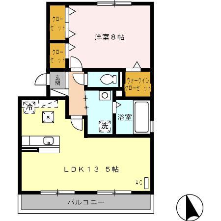 セジュール乙女口(1LDK/1階)の間取り写真