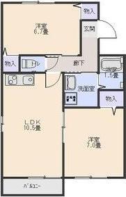 メドゥーサデルタ(2LDK/2階)の間取り写真