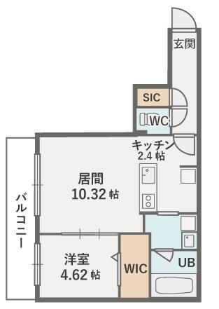 ビッグレジデンス白石(1LDK/4階)の間取り写真