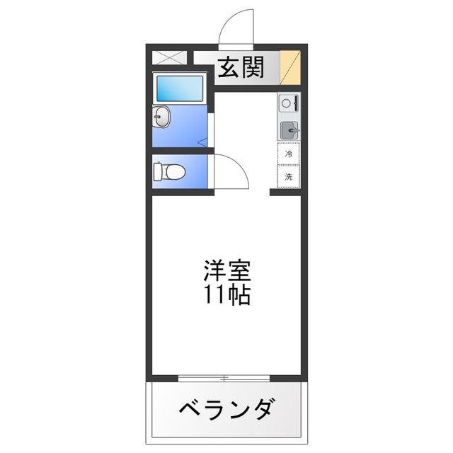 ヴィラRY(1K/2階)の間取り写真